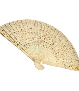 Valoshop - Accesorios del Atuendo - Abanicos - Abanico de Madera QB - Abanico de Madera QB 20cm Natural 50 u/pqt - WEB ID:000005